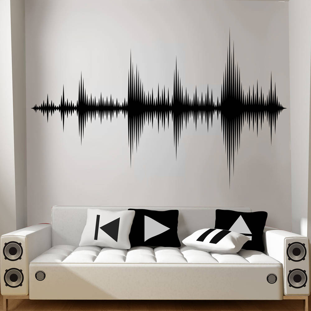Audio Music Remover - Calcomanía de pared de onda de
