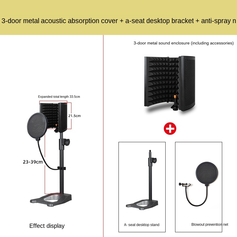 Recording Pop Filter - Cubierta de aislamiento de micrófono ajustable,