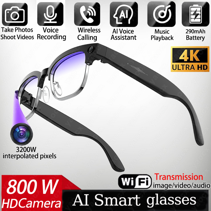 Audio Music Recording - Gafas Inteligentes 4K con IA, Cámara