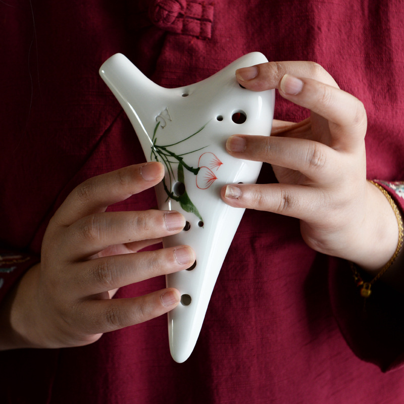 Ocarina Ceramic - Ocarina Profesional de 12 Orificios para