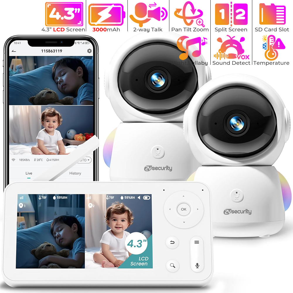 Audio Music Network - Monitor de bebé 2K con 2