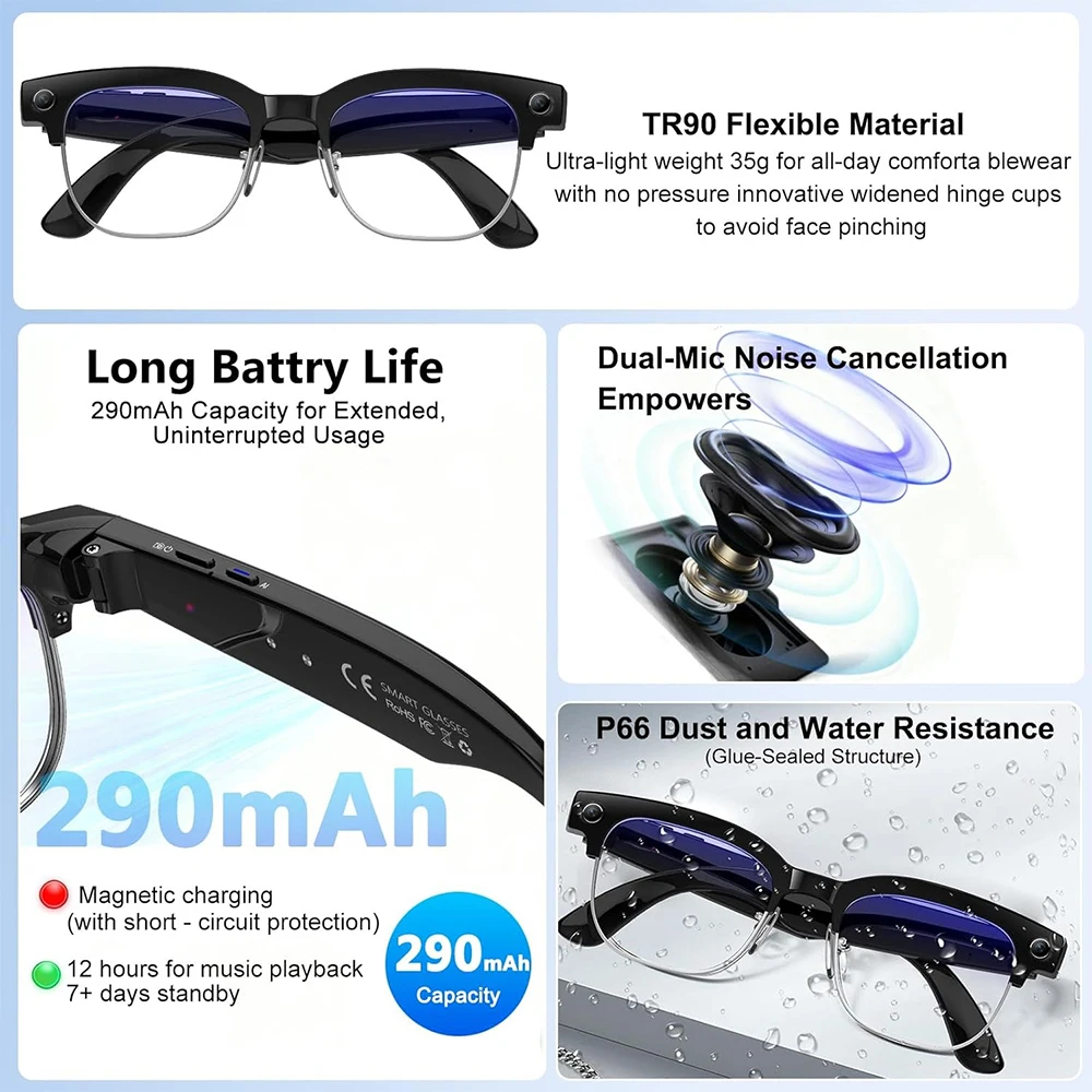 Gafas Inteligentes 4K con IA,  - Audio Music Recording reseña y precio