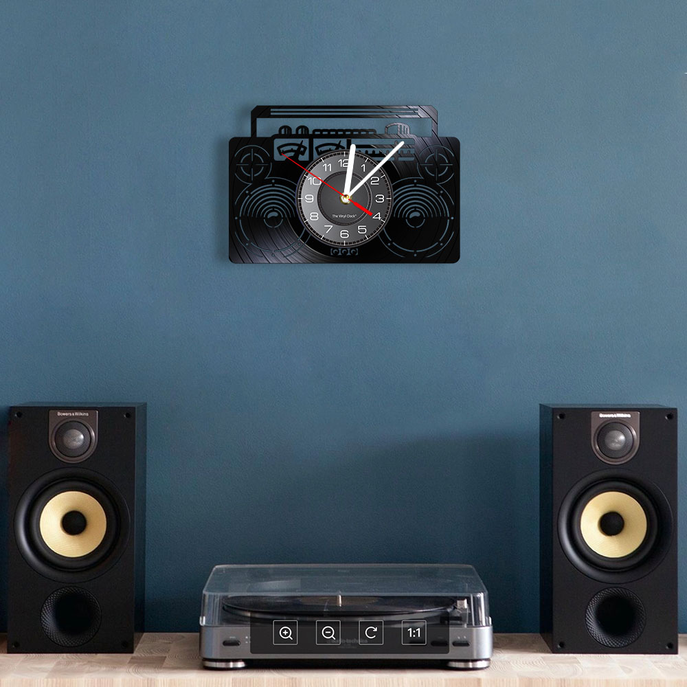 Boombox-Reloj de pared de vini - Audio And Music Separate reseña y precio