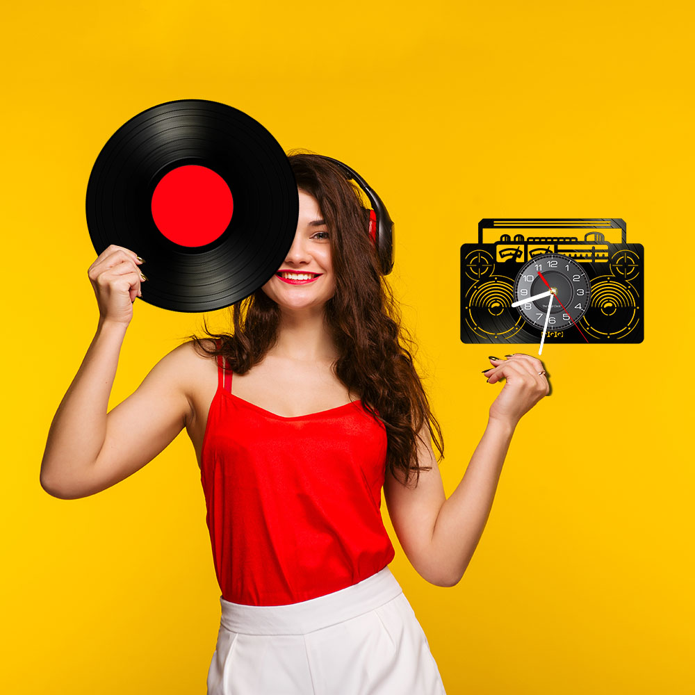 Boombox-Reloj de pared de vini - Audio And Music Separate reseña y precio